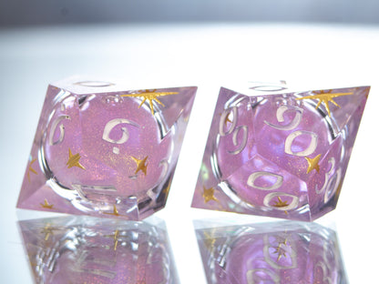 Princess Core - 7 Piece Handmade Liquid Core Dice