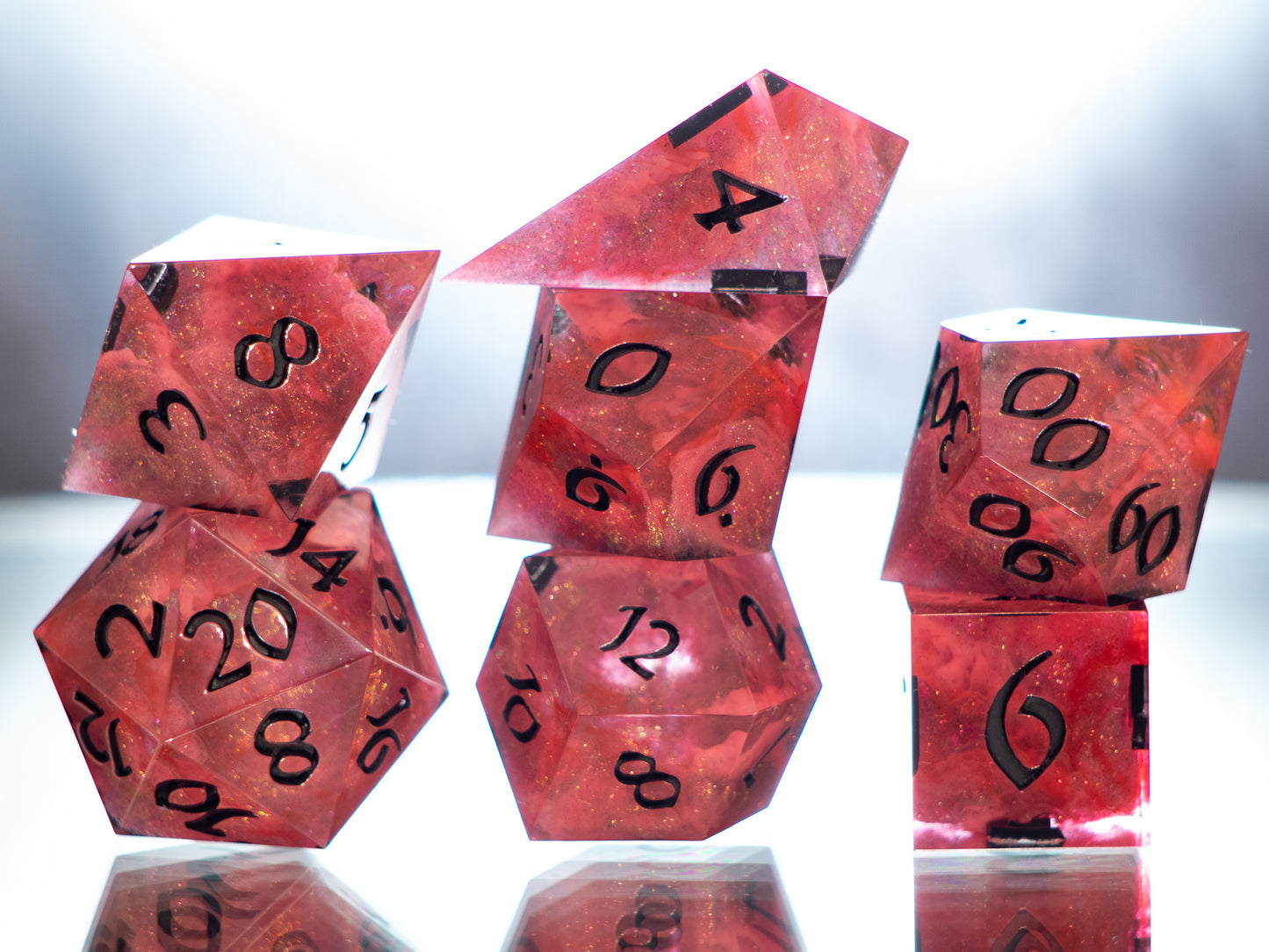 Clouds of Avernus - Alt 7 Piece Handmade Resin Dice