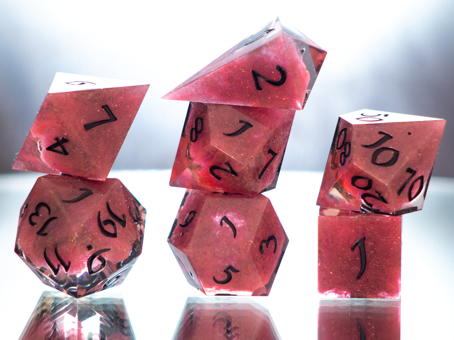 Clouds of Avernus - Alt 7 Piece Handmade Resin Dice