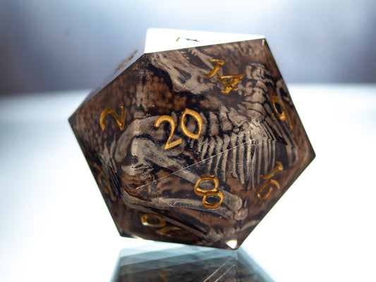 Fossils - Handmade Chonk Resin D20