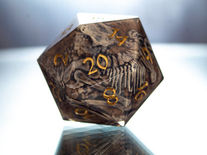 Fossils - Handmade Chonk Resin D20