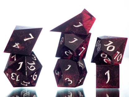 Wild Stripes - Alt 7 Piece Handmade Resin Dice