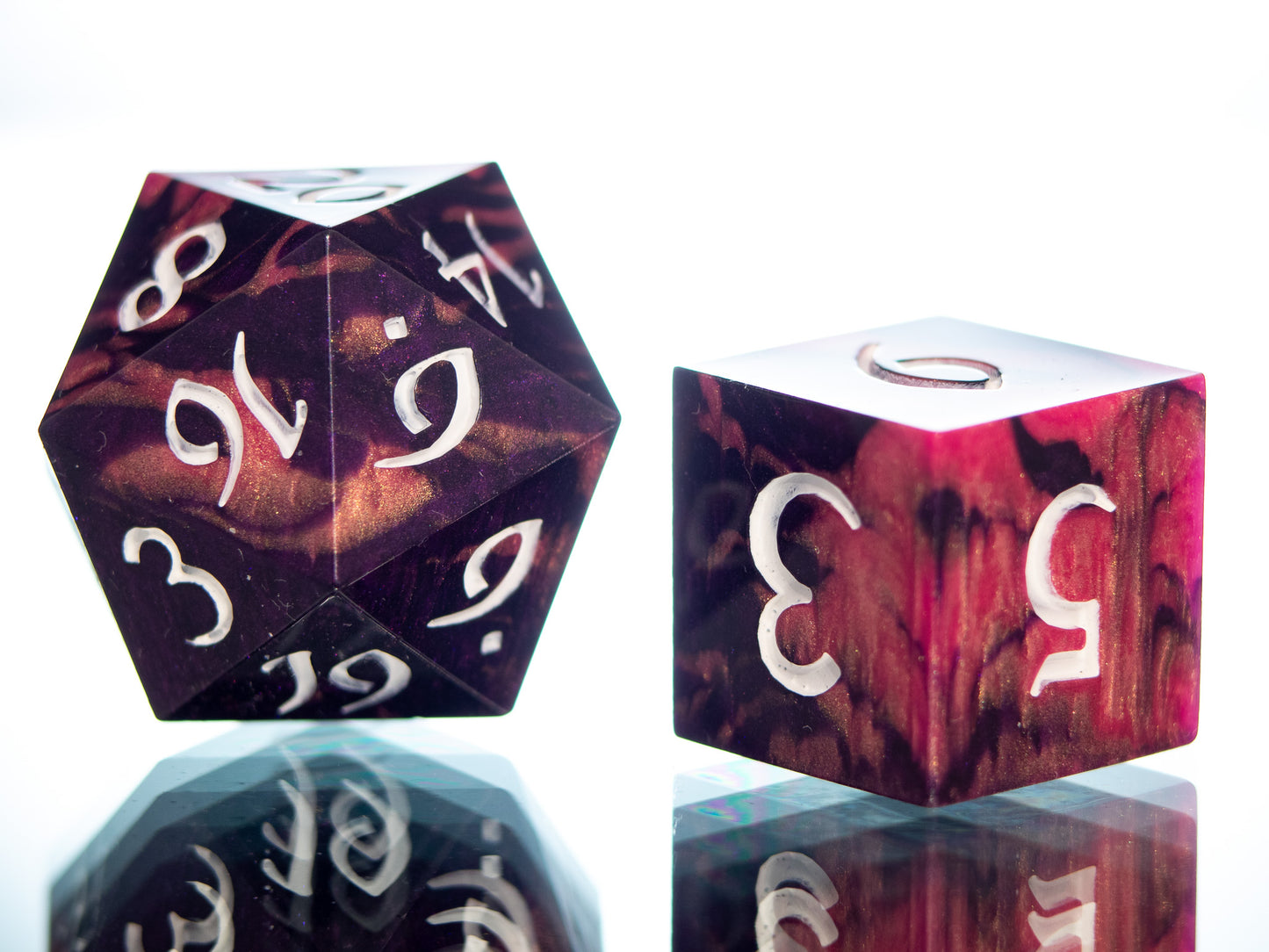 Wild Stripes - Alt 7 Piece Handmade Resin Dice
