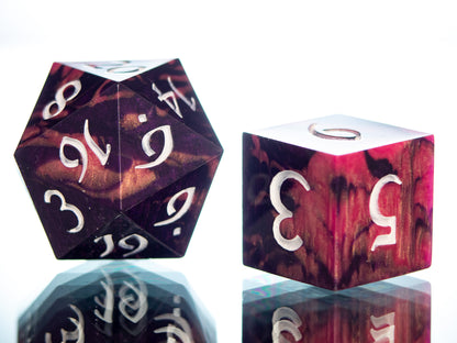 Wild Stripes - Alt 7 Piece Handmade Resin Dice