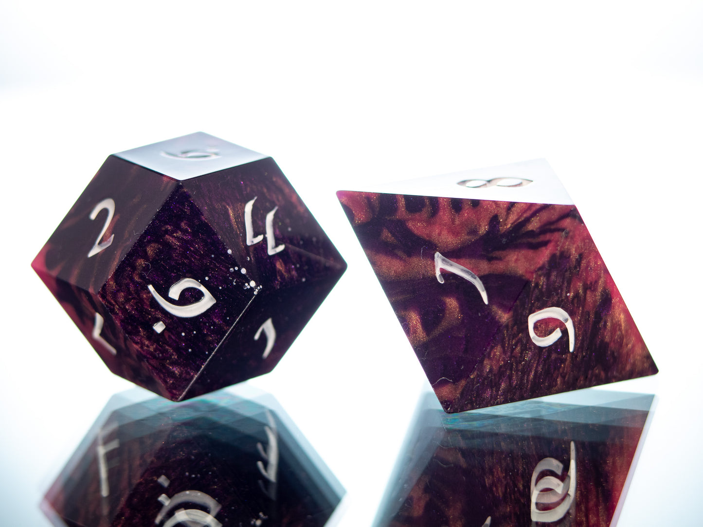 Wild Stripes - Alt 7 Piece Handmade Resin Dice