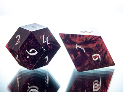 Wild Stripes - Alt 7 Piece Handmade Resin Dice