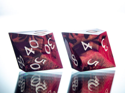 Wild Stripes - Alt 7 Piece Handmade Resin Dice