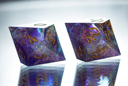Glittering Nebula - Alt 7 Piece Handmade Resin Dice