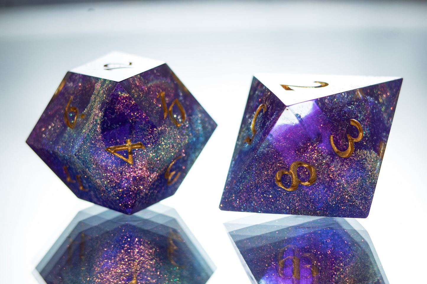 Glittering Nebula - Alt 7 Piece Handmade Resin Dice
