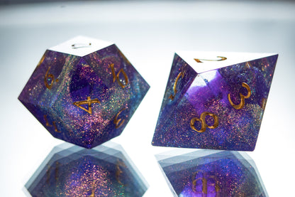 Glittering Nebula - Alt 7 Piece Handmade Resin Dice