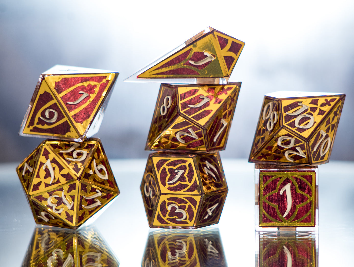 Sanguine Cathedral - Alt 7 Piece Handmade Dice