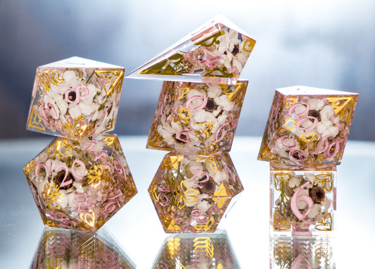 Court of Spring- Alt 7 Piece Handmade Dice
