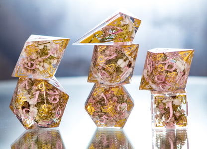 Court of Spring- Alt 7 Piece Handmade Dice