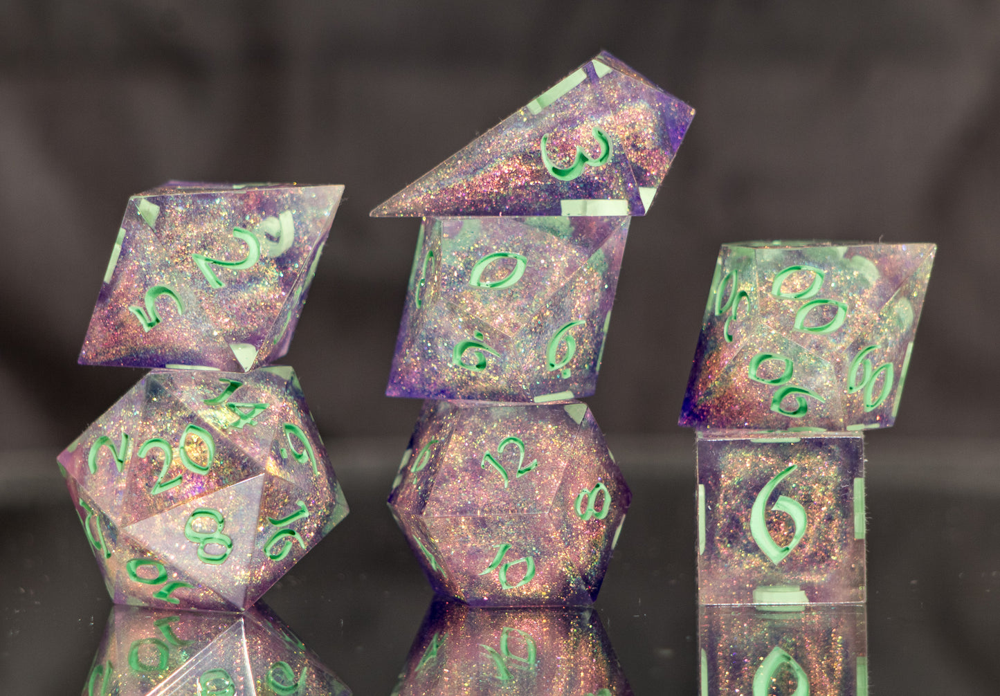 Fae Nebula - Alt 7 Piece Handmade Resin Dice