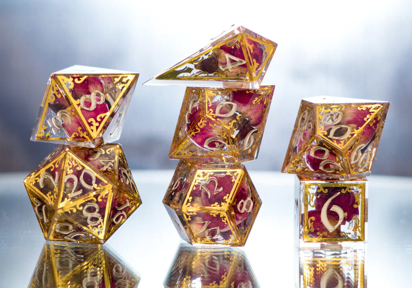 Court of Roses - Alt 7 Piece Handmade Dice