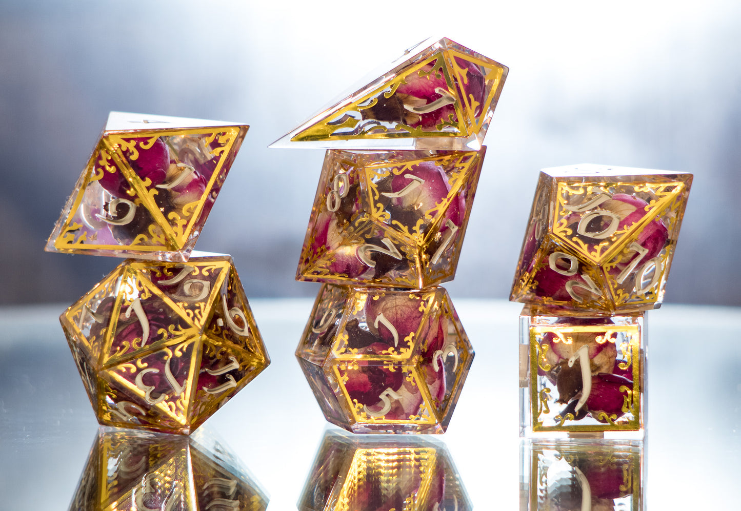 Court of Roses - Alt 7 Piece Handmade Dice