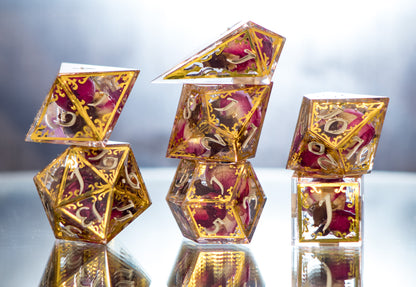 Court of Roses - Alt 7 Piece Handmade Dice