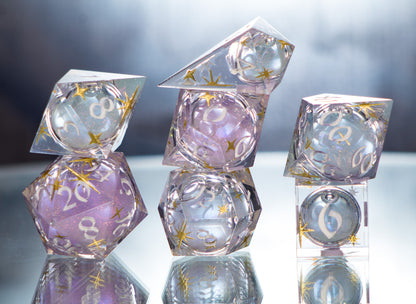 Ethereal Liquid Cores - 7 Piece Handmade Liquid Core Dice