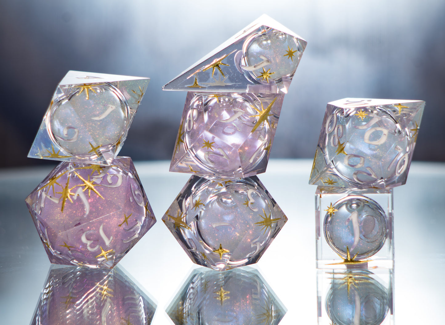 Ethereal Liquid Cores - 7 Piece Handmade Liquid Core Dice