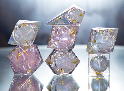 Ethereal Liquid Cores - 7 Piece Handmade Liquid Core Dice