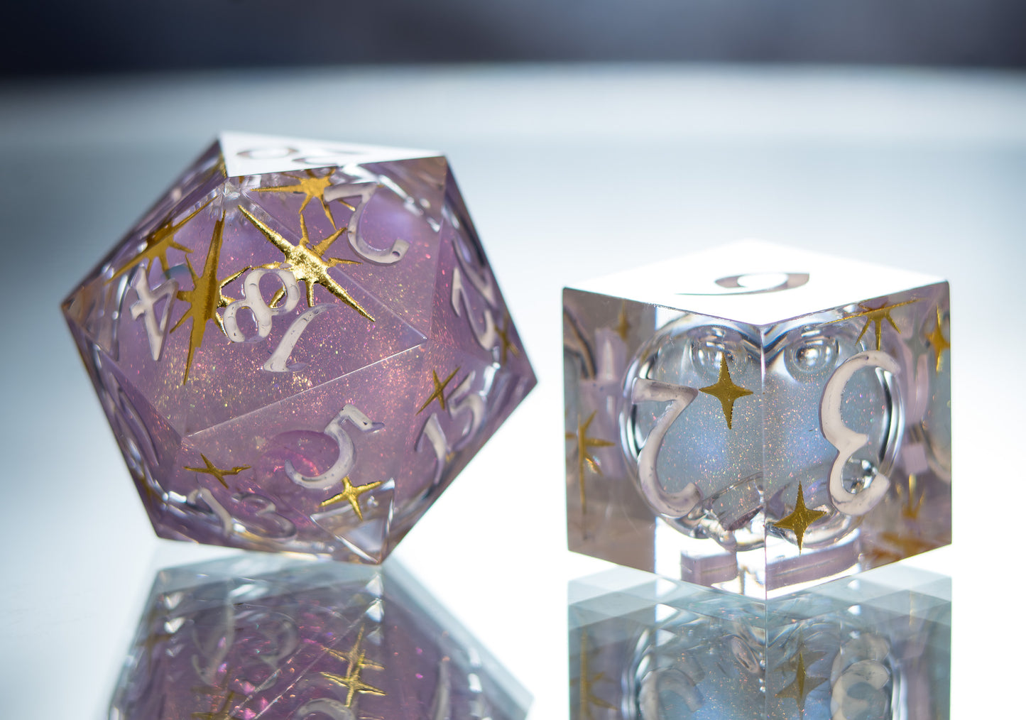 Ethereal Liquid Cores - 7 Piece Handmade Liquid Core Dice