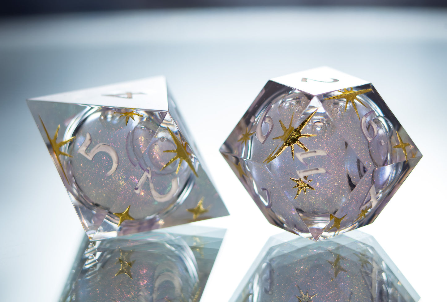 Ethereal Liquid Cores - 7 Piece Handmade Liquid Core Dice
