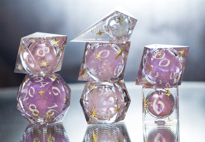 Ethereal Liquid Cores - 7 Piece Handmade Liquid Core Dice