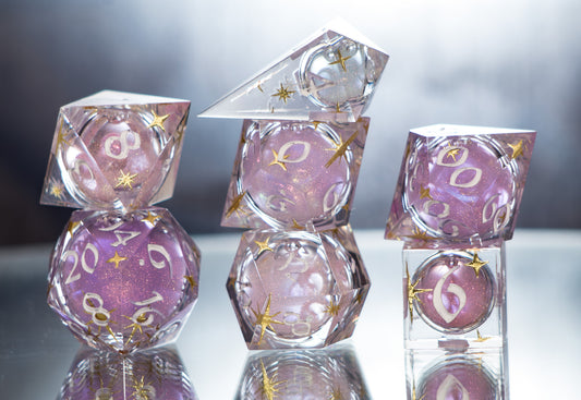 Ethereal Liquid Cores - 7 Piece Handmade Liquid Core Dice