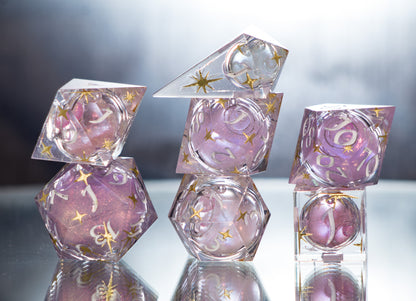 Ethereal Liquid Cores - 7 Piece Handmade Liquid Core Dice