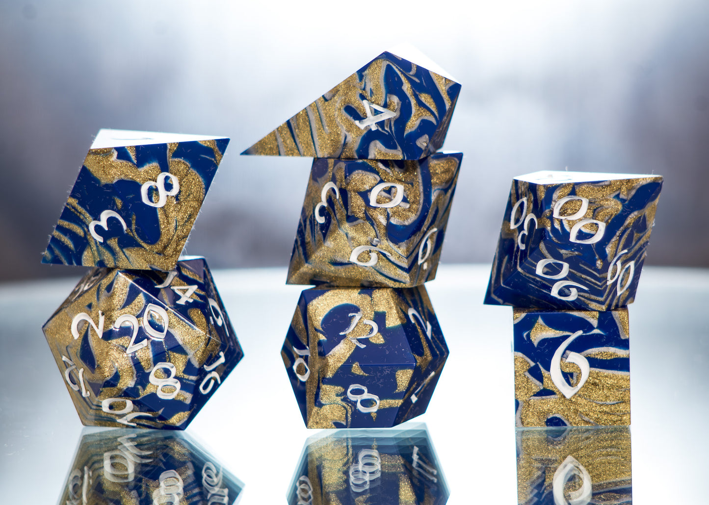 Noble Colors - Alt 7 Piece Handmade Resin Dice