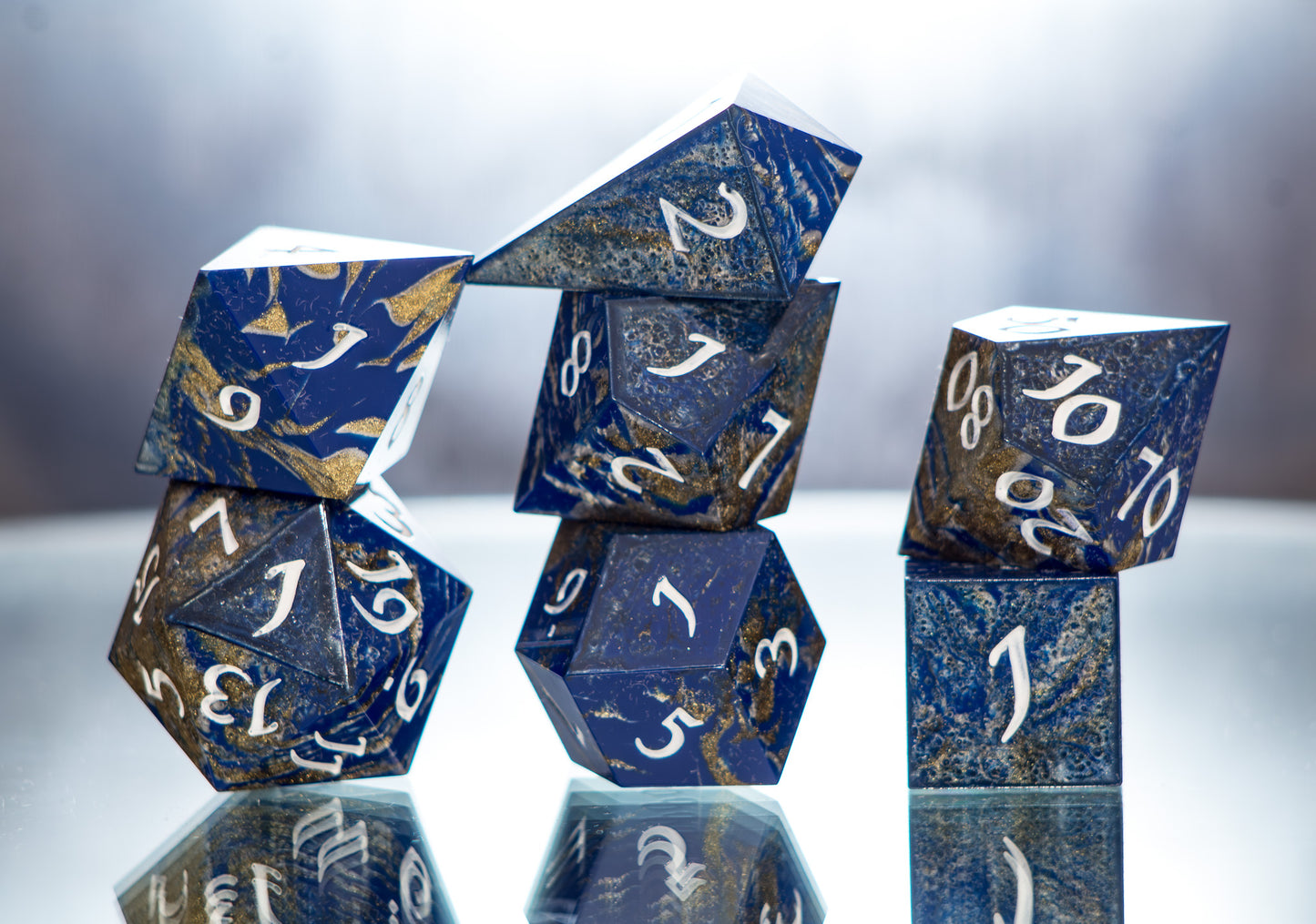 Noble Colors - Alt 7 Piece Handmade Resin Dice