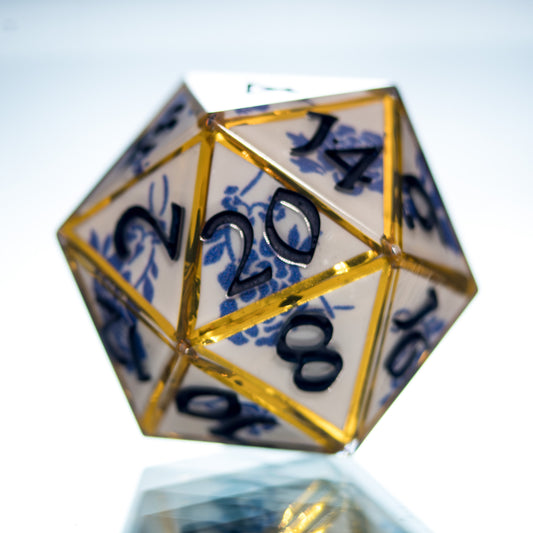 Gilded Porcelain - Single Handmade D20