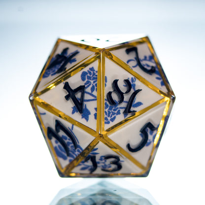 Gilded Porcelain - Single Handmade D20