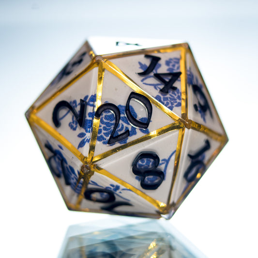Gilded Porcelain - Single Handmade D20