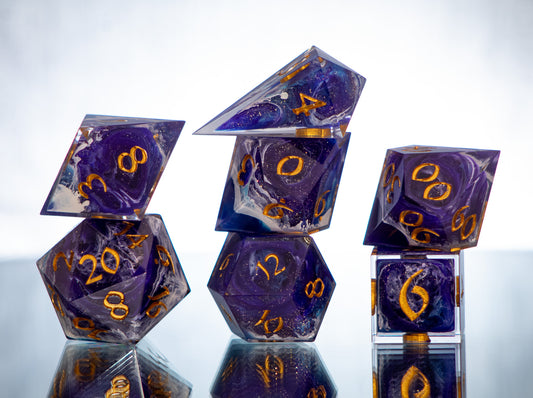 Cosmic Vortex- Alt 7 Piece Handmade Dice