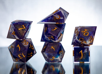Cosmic Vortex- Alt 7 Piece Handmade Dice