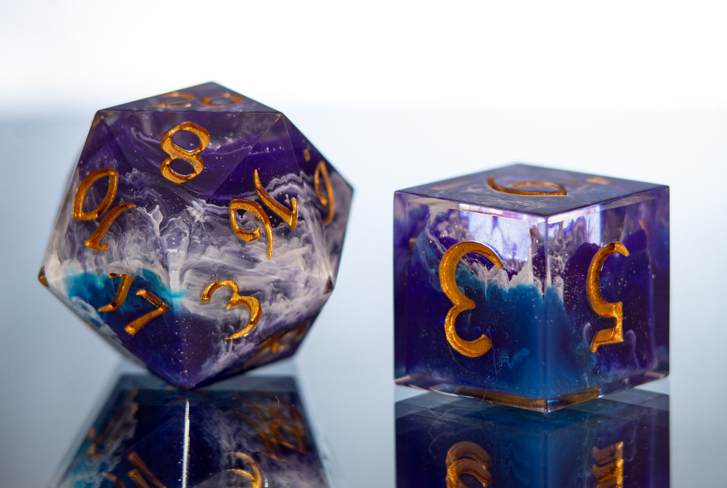 Cosmic Vortex- Alt 7 Piece Handmade Dice
