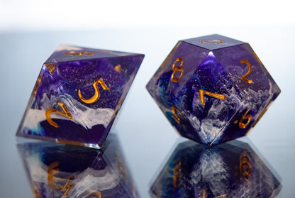 Cosmic Vortex- Alt 7 Piece Handmade Dice