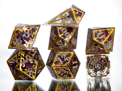 Gilded Thrones - 7 Piece Handmade Dice
