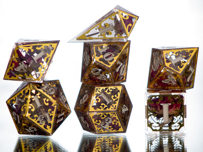 Gilded Thrones - 7 Piece Handmade Dice