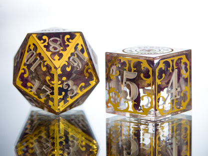 Gilded Thrones - 7 Piece Handmade Dice