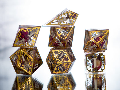 Gilded Thrones - 7 Piece Handmade Dice