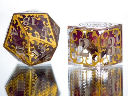 Gilded Thrones - 7 Piece Handmade Dice