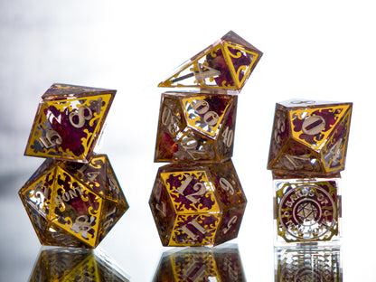 Gilded Thrones - 7 Piece Handmade Dice
