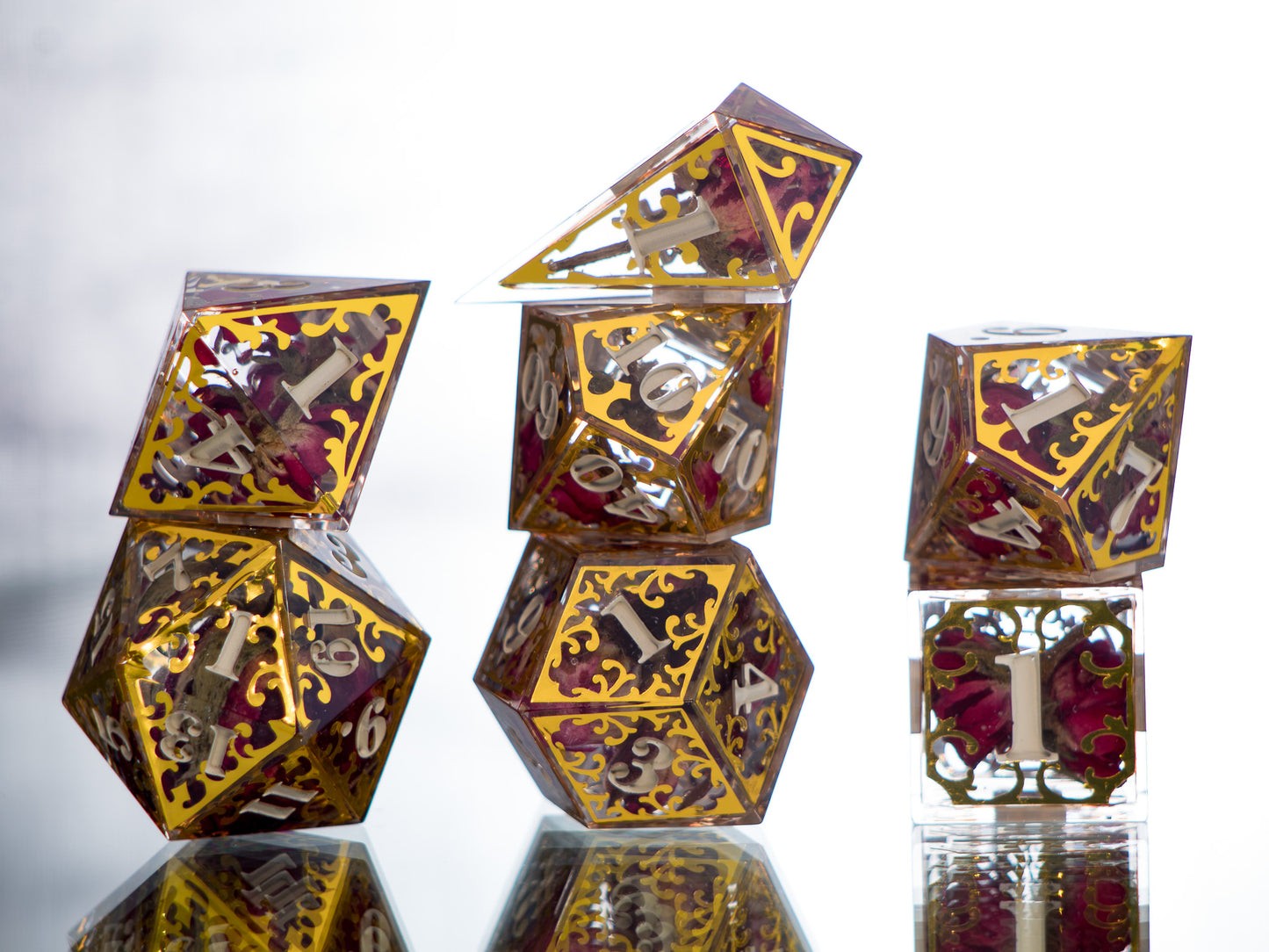 Gilded Thrones - 7 Piece Handmade Dice