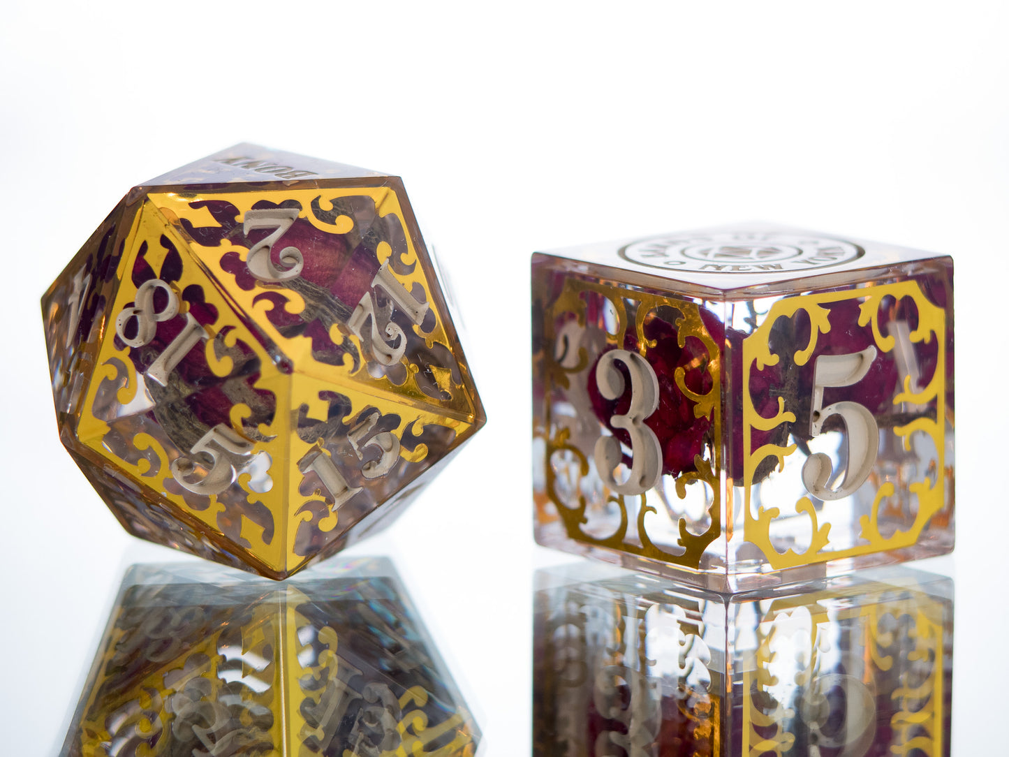 Gilded Thrones - 7 Piece Handmade Dice