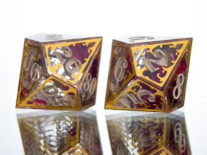Gilded Thrones - 7 Piece Handmade Dice