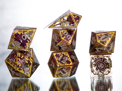 Gilded Thrones - 7 Piece Handmade Dice