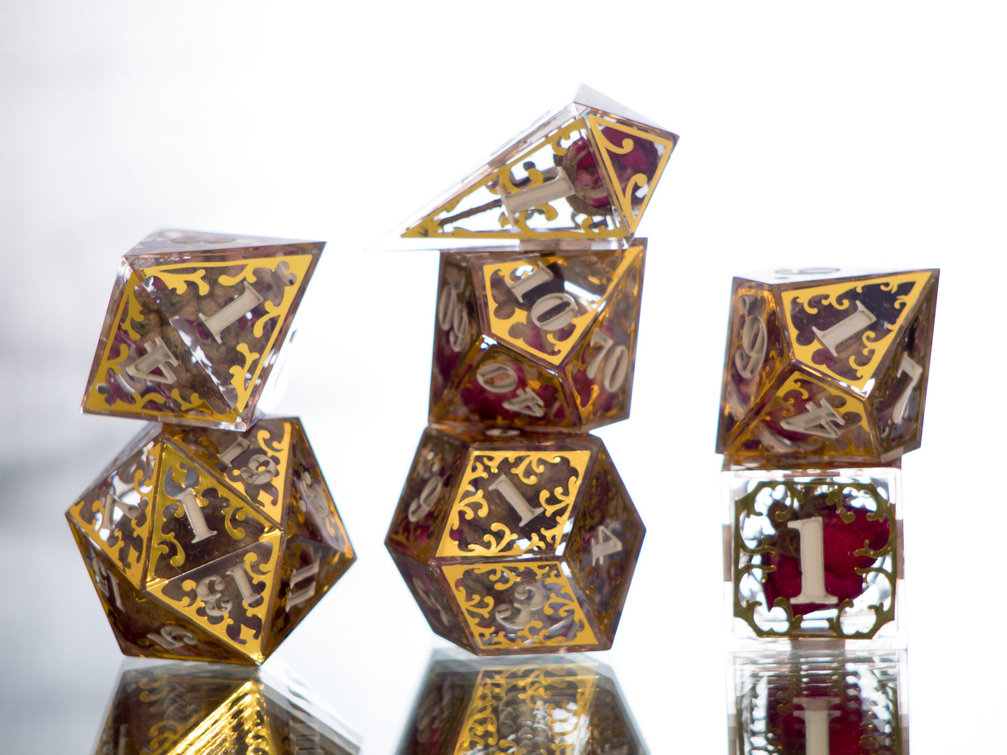 Gilded Thrones - 7 Piece Handmade Dice