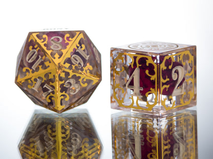 Gilded Thrones - 7 Piece Handmade Dice